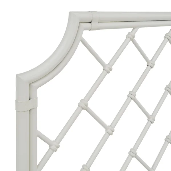 nelle Geometric Mosaic White Metal Queen Bed by Inspire Q Classic