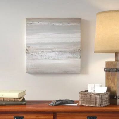 Union Rustic 'Textured Seascape Beige and Gray I' Acrylic Painting Print on Canvas