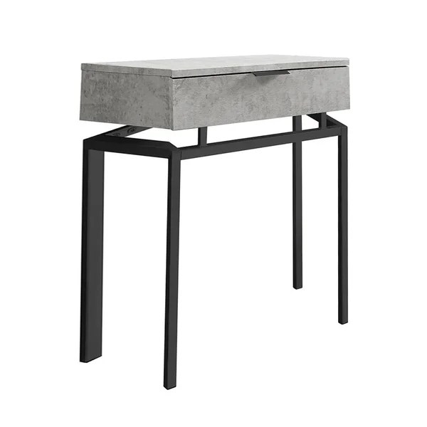 White Finish Laminate Metal Accent Table