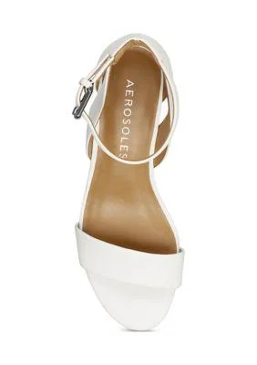 Aerosoles Willowbrook Wedge Sandals - White Leather