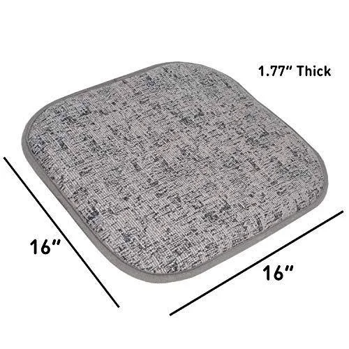 Sweet Home Collection Chair Cushion Memory Foam Pads Honeycomb Pattern Slip Non Skid Rubber Back Rounded Square 16x22 x 16x22 Se
