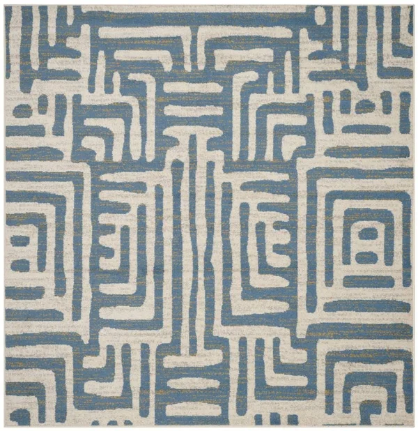 Safavieh Amsterdam AMS106C Ivory, Light Blue Rug 6&7x22 x 6&7x22 Square