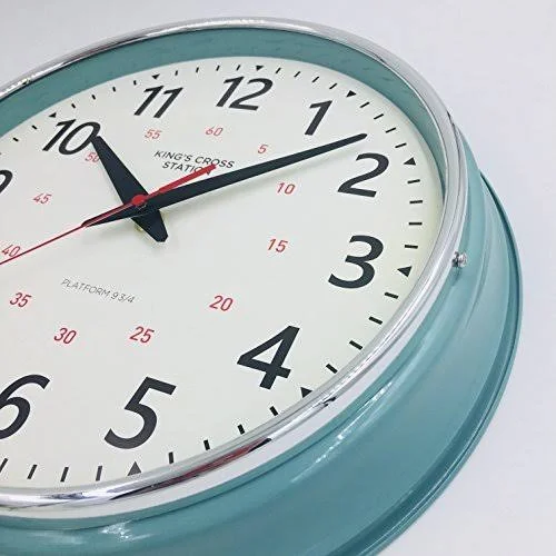 YAVIS 2018 Countryside Style Metal Wall Clock, Retro/vintage Wall Clock, Non Ticking, Silent 12.4x22 inch