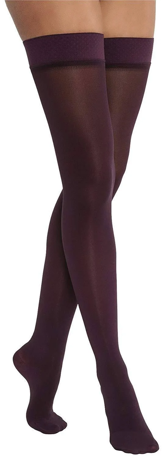Jobst - Opaque, 15-20 mmHg, Thigh High Closed Toe-Large- Espresso