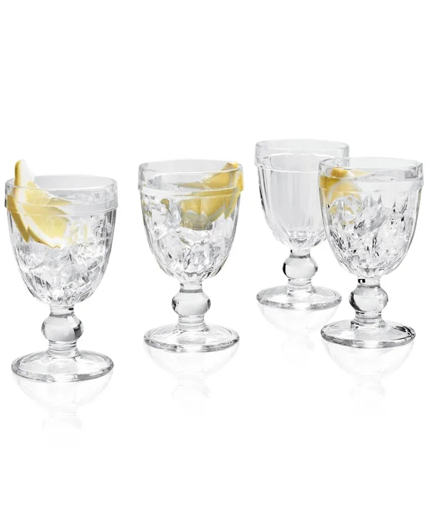 Martha Stewart Collection Clear Footed Goblets, Set of 4, Created for Macy&s