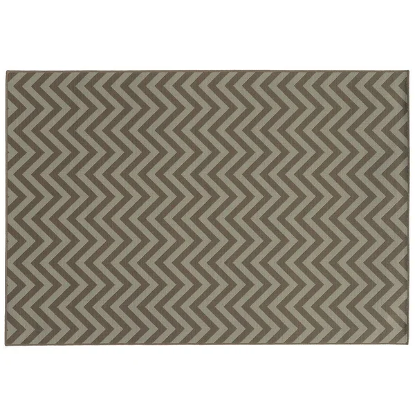StyleHaven River Geometric Chevron Indoor Outdoor Rug - Brown, 6.5X9.5 ft