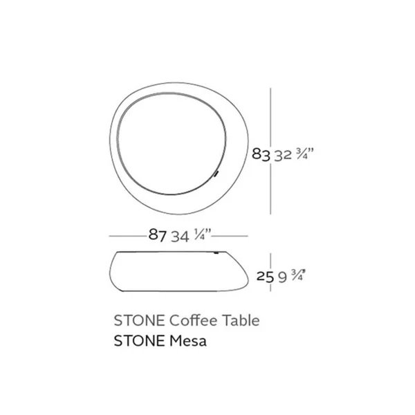 Stone Plastic Coffee Table Vondom Black