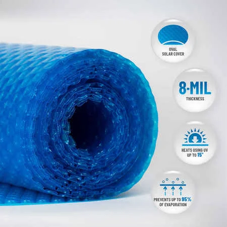 Blue Wave 21-Feet x 43-feet Oval 8-mil Solar Blanket for Above Ground Pools