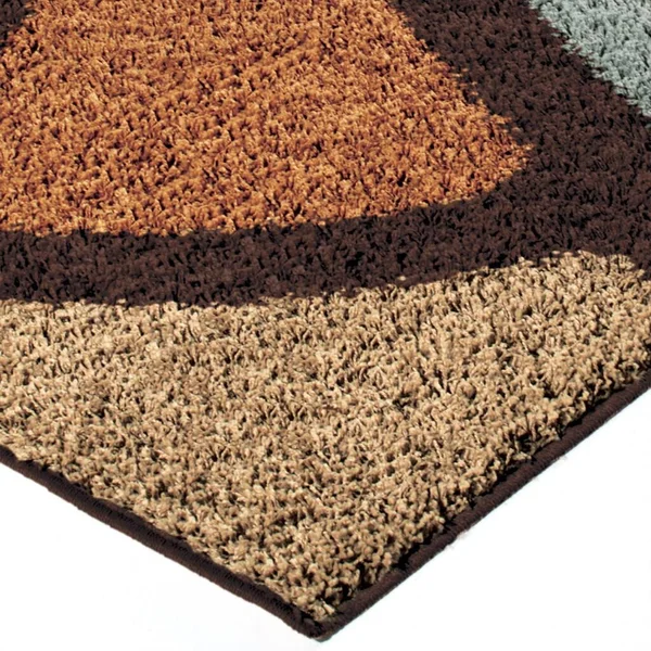 Porch & den Bennett Comfy and Cozy Window Pane Brown Shag Area Rug - 6&7x22 x 9&8x22