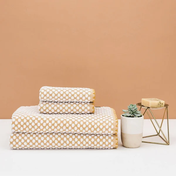 Slowtide Clive Cotton Towels, Set of 4 - Mustard