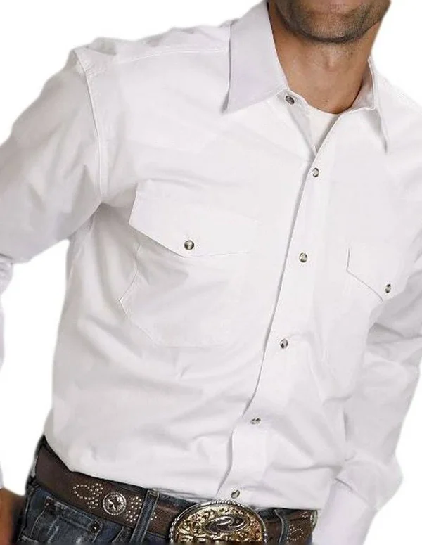 Roper Men's Poplin White Snap Shirt