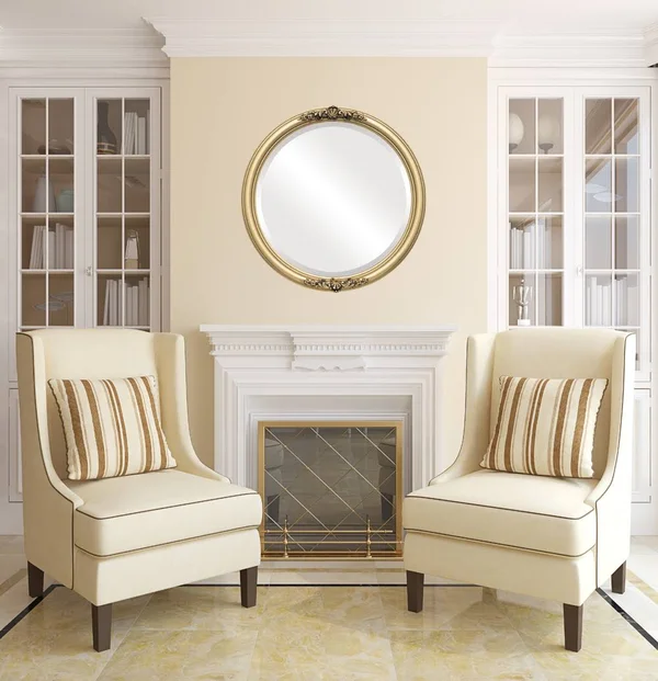 Contessa Framed Round Mirror - Gold Spray