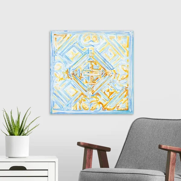 Dusk Blue Medallion II, Canvas Wall Art, 20x20, Great Big Canvas