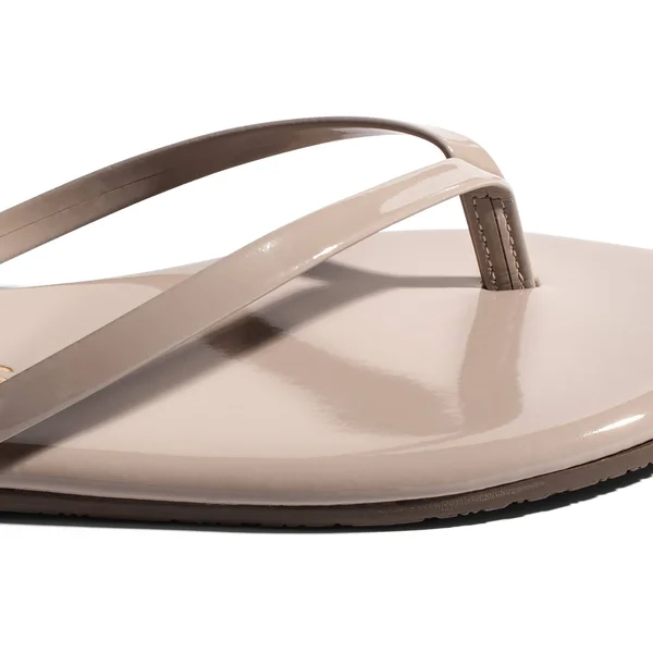 Glosses - Women's Leather Flip Flops & Sandals, TKEES Custard, 5
