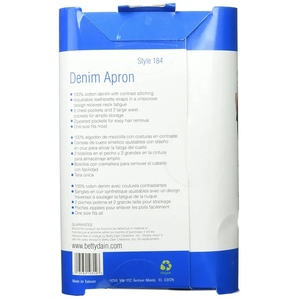 Betty Dain Denim Salon Stylist Apron - Dark Denim 184