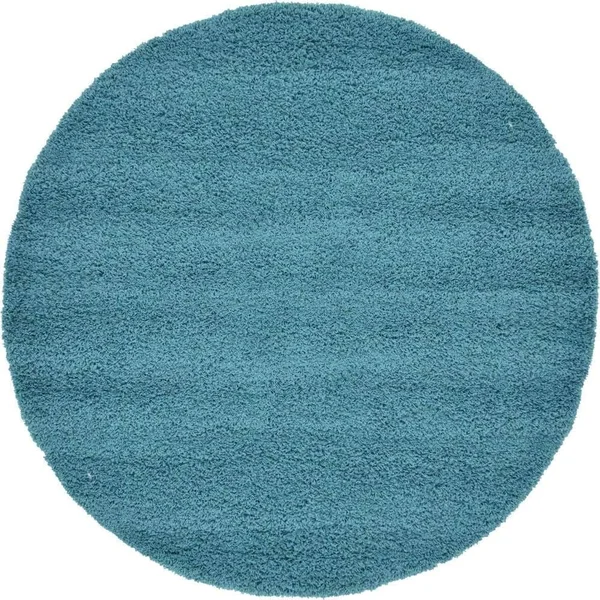 6&x9& Solid Shag Rug Aqua Blue - Unique Loom