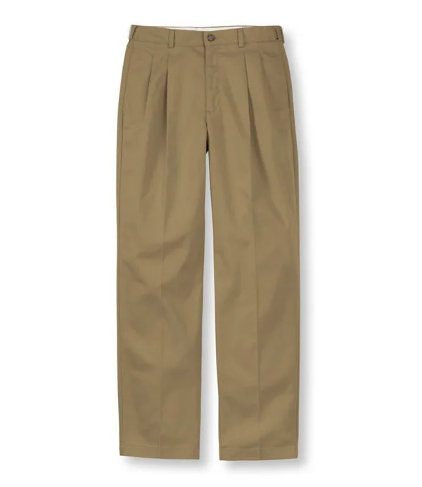 Men's Wrinkle-Free Double L Chinos - Natural Fit Hidden Comfort Pleated Brown 40x29, L.L.Bean