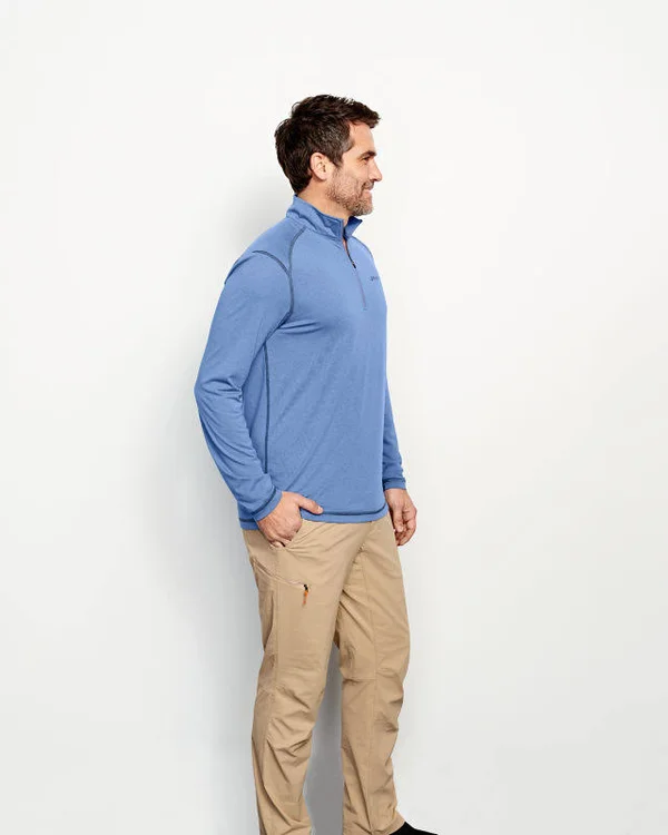 Men's Drirelease Quarter-Zip T-Shirt - Moss Green, Size XL, Polyester/Cotton, Orvis