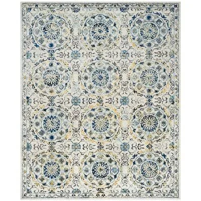 Pike Ivory/Blue Area Rug Charlton Home Rug Size: Rectangle 11& x 15&