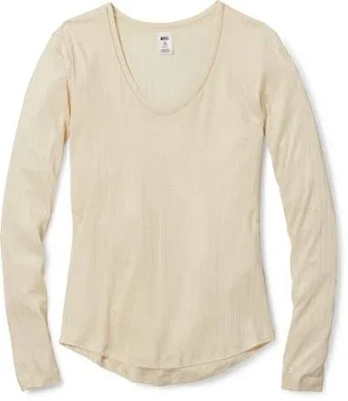Rei Co-op Women's Silk V-Neck Shirt Khaki XL