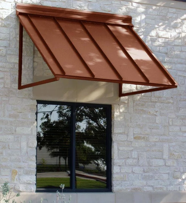 Awntech Houstonian 68-in Wide x 24-in Projection Copper Solid Fixed Patio Awning, H22-L-5COP