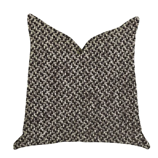 Plutus 18x22 x 18x22 Salt and Pepper Luxury Throw Pillow in Grey and Black Tones
