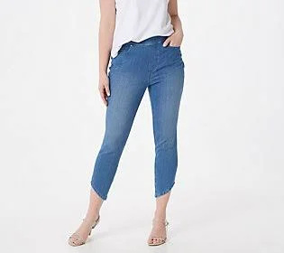 Belle by Kim Gravel Flexibelle Diagonal HemJegging, Size Plus 20, Medium Wash