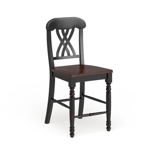 Mackenzie Counter Height Chair (Set of 2) by Inspire Q Classic - Antique Black Scroll Back