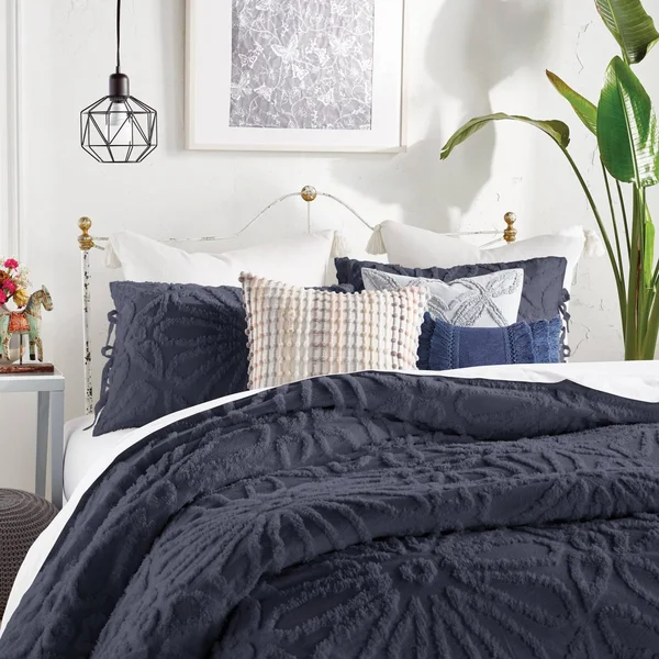 Peri Chenille Medallion Comforter Set - King - White