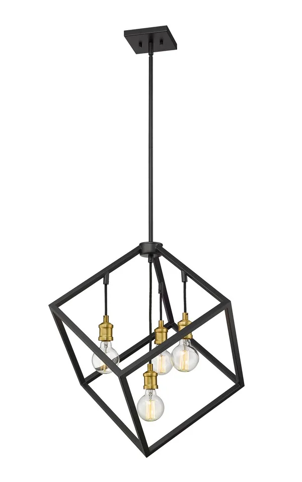 Z-Lite-478P24-BRZ-OBR-Vertical - 4 Light Pendant Bronze/Olde Brass