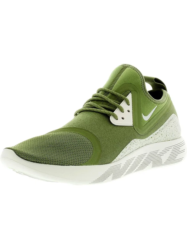 Nike Men's Lunarcharge Essential Ankle-High Fabric Running Shoe - Medium Olive, Light Bone-Black