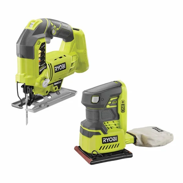 Ryobi 18V Li-Ion Cordless Orbital Jig Saw and 1/4 Sheet Sander w/ Dust Bag Tools Only