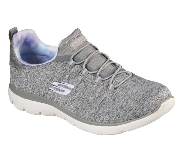 Skechers Women's Summits - Rainbow Swirl Sneakers, Gray/Lavender, 7.5