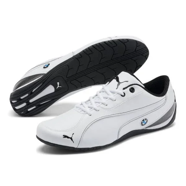 Puma Drift Cat 5 BMW NM Mens White Lace Up Athletic Racing Shoes 8