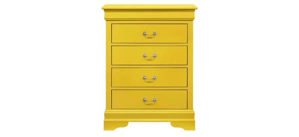 Glory Furniture Louis Phillipe G3102-BC 4 Drawer Chest, Yellow