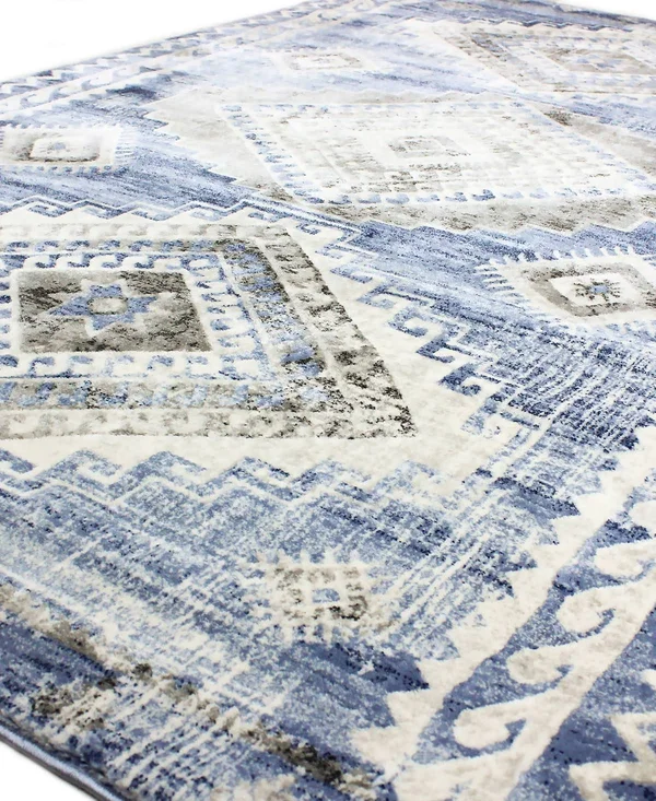 Bashian Sierra Gaita 5&1x22 x 7&6x22 Area Rug in Light Blue