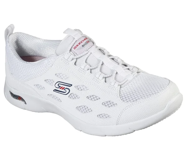 Skechers Arch Fit Refine White, Navy - Size 5.0