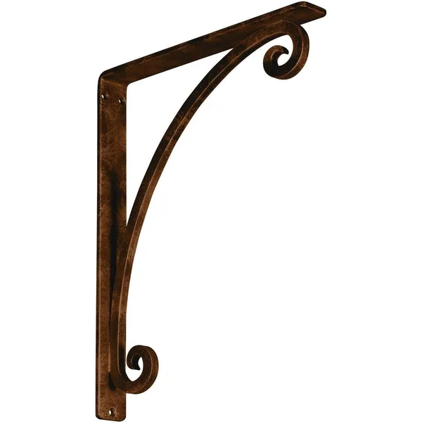 Legacy Wrought Iron Bracket Antiqued Bronze 1 1/2x22W x 12x22D x 15x22H - (Single Center Brace)