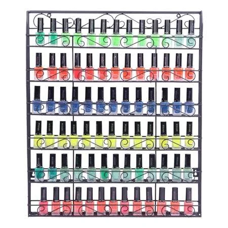 6 Tier Nail Polish Display Rack - Wall Mount Nail Polish Rack Organizer, Metal Nail Polish Wall Rack Display, Art Salon Display O