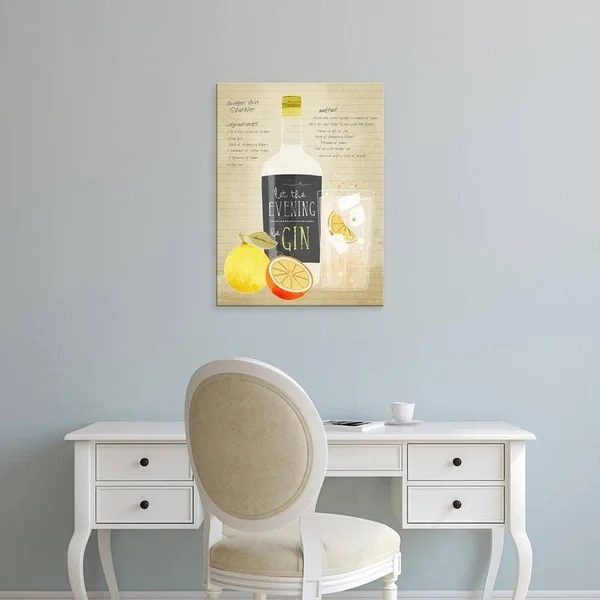 Easy Art Prints Green Lili's 'Ginger Gin Sparkler' Premium Canvas Art - 32 x 24 - Classic Black Frame