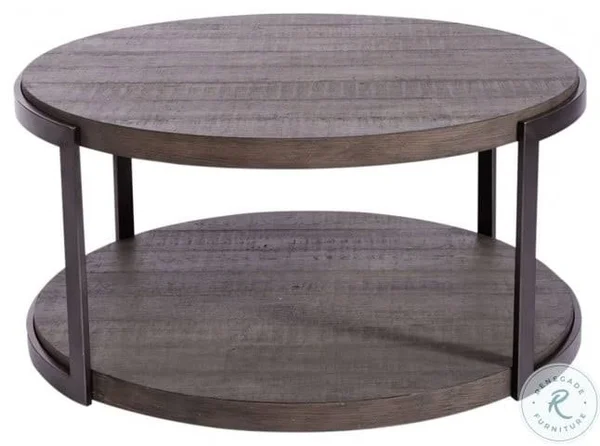 Liberty Furniture Modern View Gauntlet Gray Round Cocktail Table