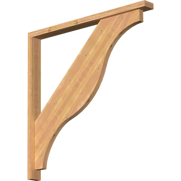Ekena Millwork 1462333 3 1/2x22W x 40x22D x 40x22H Funston Block Smooth Bracket w/ Offset Brace - Western Red Cedar