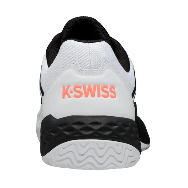 K-Swiss Men's Aero Court Tennis Shoes (White/Black/Soft Neon Orange)