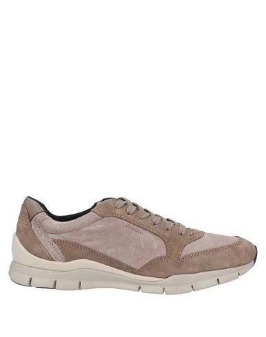 Geox Woman Sneakers Light Brown Size 9 Soft Leather, Textile fibers