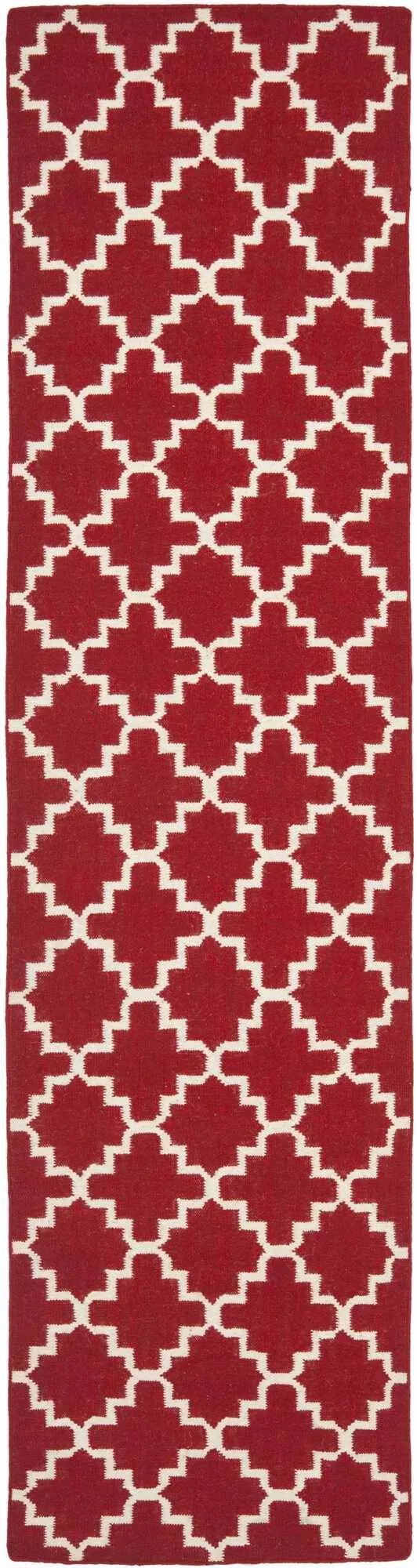 Safavieh Dhurries DHU566B 2&6x22 x 8&0x22 Runner Red - Ivory Area Rug