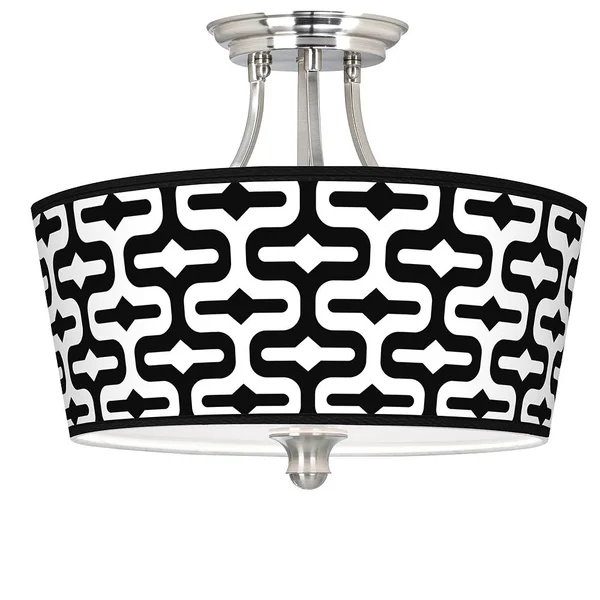 Giclee Gallery Reflection Tapered Drum Giclee Ceiling Light, Black