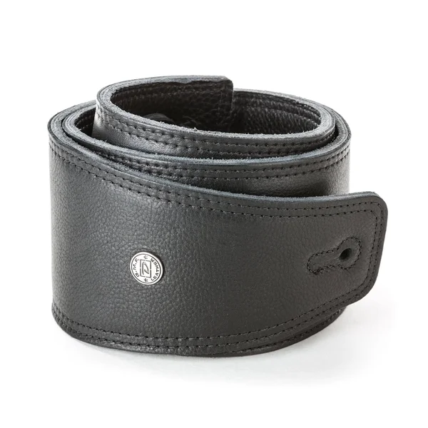 Dunlop BMF16BK Deluxe 3.5 in. Black Leather Brass Strap