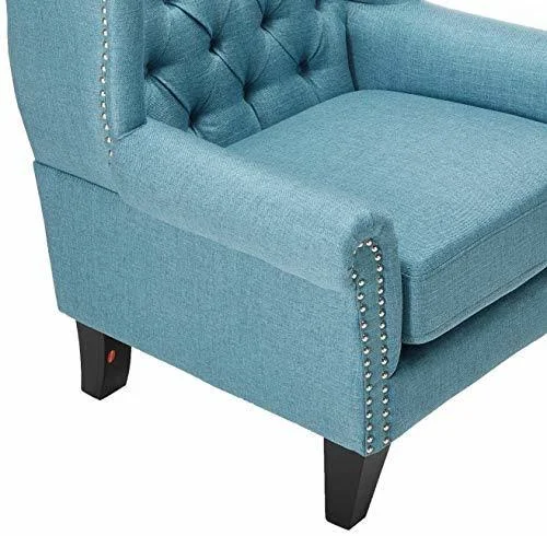 Christopher Knight Home Lainie Traditional Winged Fabric Accent Chair (Blue)