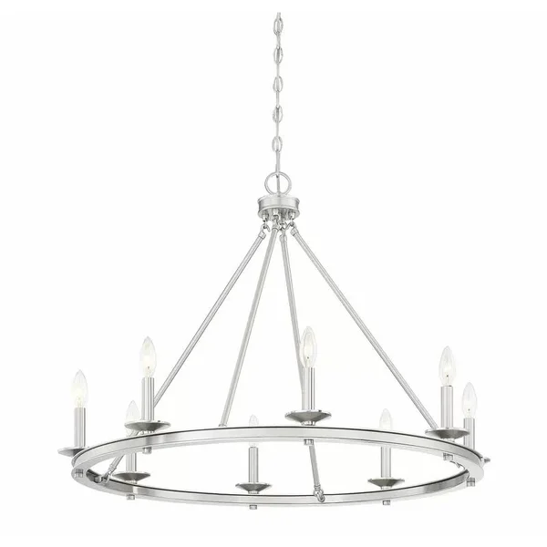 Aramis 8-Light Wagon Wheel Chandelier Finish: Satin Nickel