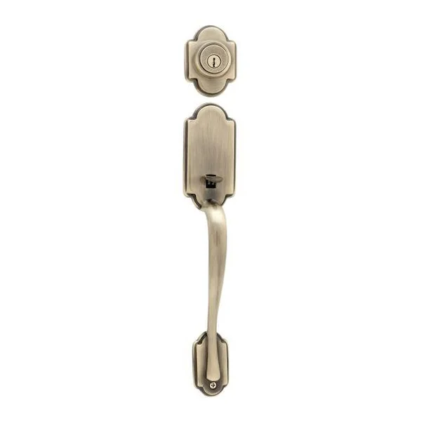 Kwikset 800ANLIP-L03V1 Arlington Single Cylinder Exterior Handleset with New Chassis with RCAL Latch and RCS Strike Lifetime Bra